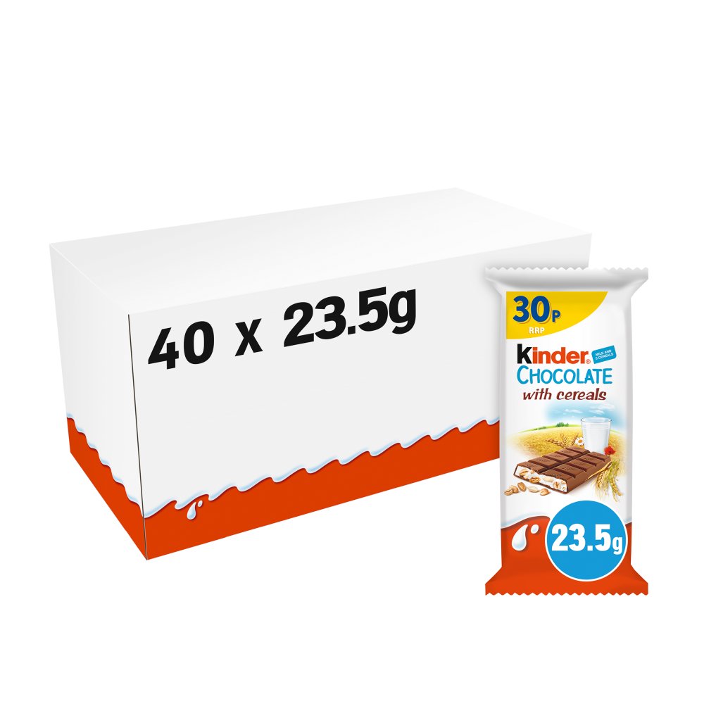 Kinder Chocolate with Cereals 23.5g (pack of 40) British Chocolate Factory